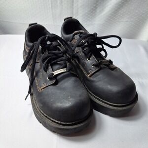 Vtg JAZZBERRY 90s Y2K Style Chunky Lugg Sole Shoes Sz 7.5 Black Gothic Lace-Up